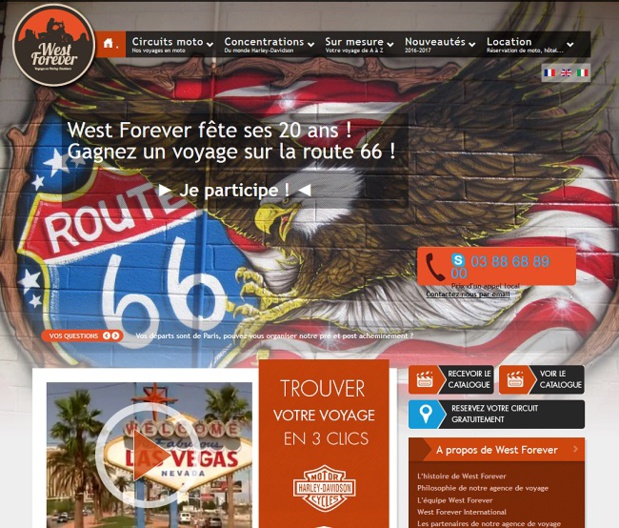 West Forever fait gagner un voyage à moto sur la route 66