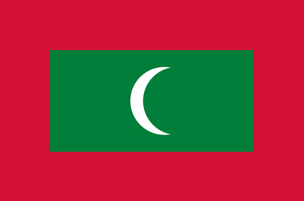 Drapeau des Maldives - DR : Wikipedia Drapeau des Maldives - DR : Wikipedia