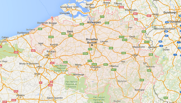 Bruxelles et sa région sont en niveau 4 de menace et le reste du territoire belge en niveau 3 de menace - DR : Google Maps Bruxelles et sa région sont en niveau 4 de menace et le reste du territoire belge en niveau 3 de menace - DR : Google Maps