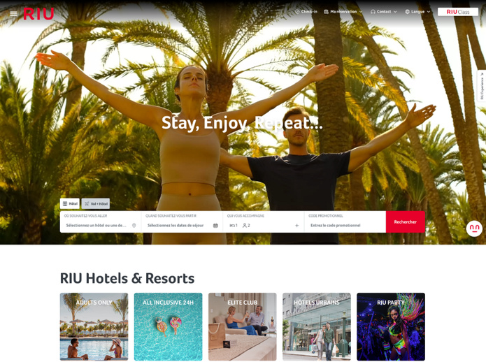 RIU dévoile son nouveau site et son application - Photo : @RIU RIU dévoile son nouveau site et son application - Photo : @RIU