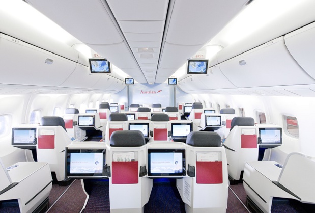 Me voilà installée à bord de l’avion, un Boeing 777 pour Vienne-New York - © Austrian Airlines Group - Claudio Farkasch Me voilà installée à bord de l’avion, un Boeing 777 pour Vienne-New York - © Austrian Airlines Group - Claudio Farkasch