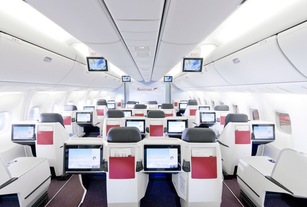 Me voilà installée à bord de l’avion, un Boeing 777 pour Vienne-New York - © Austrian Airlines Group - Claudio Farkasch