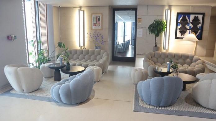 Le galet est un élément qui se décline sous toutes les formes dans l'hôtel - Photo Nathalie Thibaut Le galet est un élément qui se décline sous toutes les formes dans l'hôtel - Photo Nathalie Thibaut