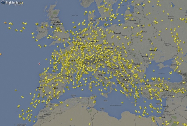 "Flight Tracker" permet de suivre les avions d'easyJet sur les 780 liaisons assurées (c) Flightradar24