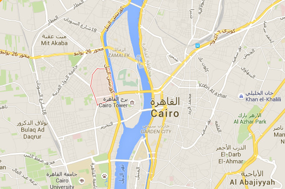 L'attaque s'est produite dans le quartier d'Agouza dans le centre du Caire - DR : Google Maps