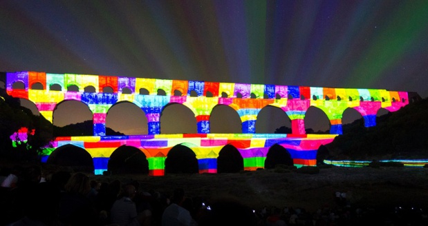 La programmation pour le 30e anniversaire de l'inscription du Pont du Gard au Patrimoine Mondial de l'UNESCO a remporté un franc-succès en 2015 - Photo : Pont du Gard