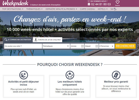 Les ventes de Weekendesk s'envolent pendant les Fêtes - Capture d'écran