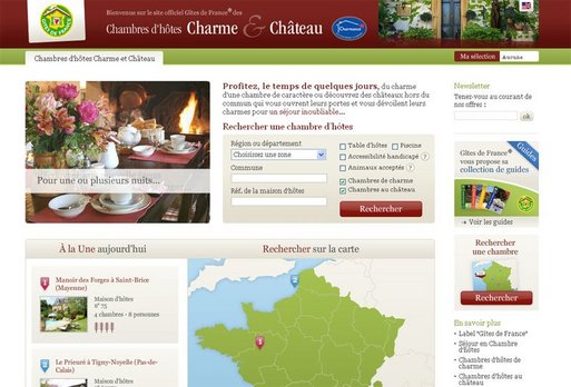 Nouveau site Gites-de-france-charme.com