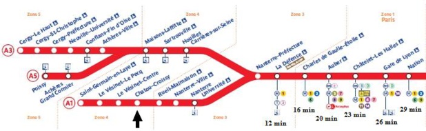 Plan du RER A - DR : RATP