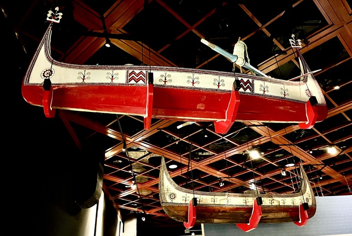 Bateaux traditionnels exposés au Musée de l'Histoire de Taïwan, à Tainan(© PB)
