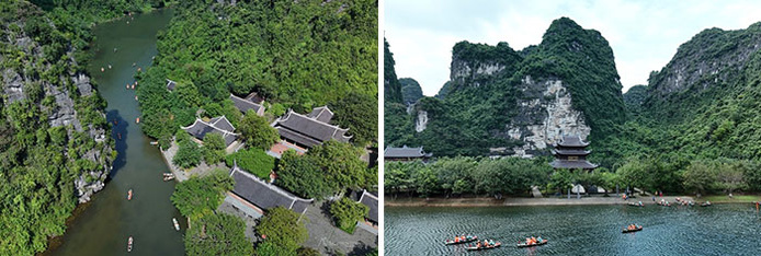 Tràng An vue d'en haut / Balade en barque à rame pour explorer Tràng An © Authentik Vietnam Tràng An vue d'en haut / Balade en barque à rame pour explorer Tràng An © Authentik Vietnam
