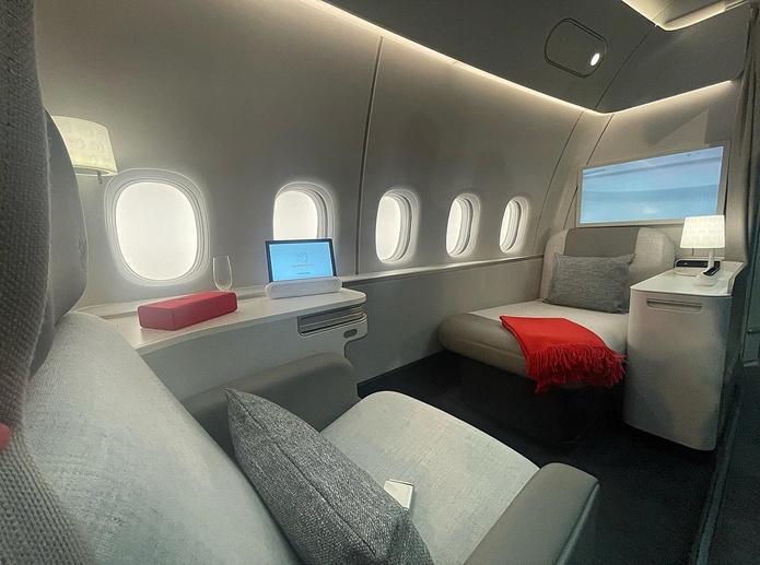 "La Première" Air France Le concept est entièrement modulable et totalement privatif - Crédit : CH