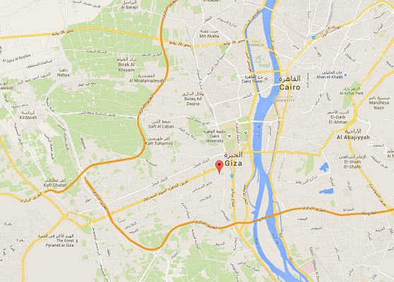 LEs deux hommes ont tiré sur l'autocar alors qu'il se trouvait sur l'avenue Al Haram au Caire - DR : Google Maps