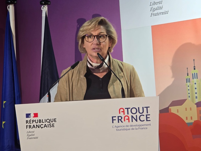 Nathalie Delattre ministre déléguée en charge du Tourisme à l'occasion du salon Rendez-vous en France - Photo CE Nathalie Delattre ministre déléguée en charge du Tourisme à l'occasion du salon Rendez-vous en France - Photo CE