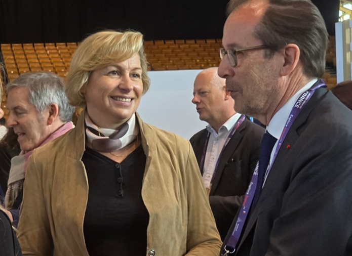 Nathalie Delattre et Christian Mantei à l'occasion du salon Rendez-vous en France à Lyon - Photo CE