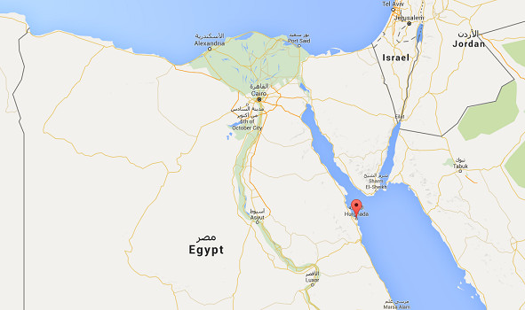 Hurghada est une station balnéaire égyptienne située sur les bords de la Mer Rouge - DR : Google Maps
