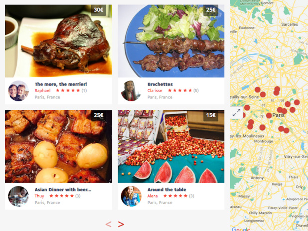 Les hôtes fixent librement leurs prix et menus - (c) Capture VizEat Les hôtes fixent librement leurs prix et menus - (c) Capture VizEat