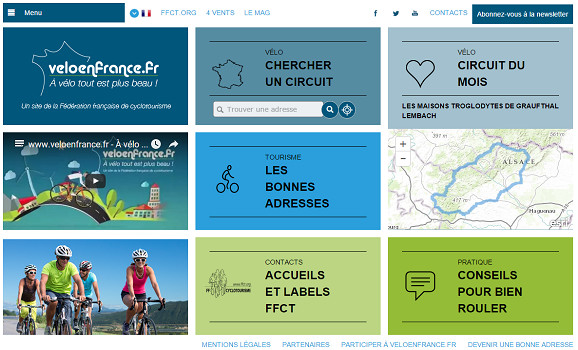 VeloenFrance.fr est le nouveau site Internet de la Fédération française de cyclotourisme - Capture d'écran