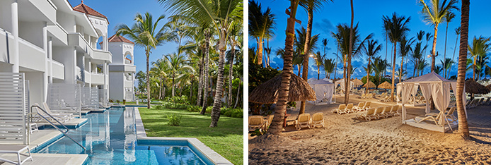 Les chambres Swim-Up du Bahia Principe Luxury Ambar (réservé aux adultes), ainsi que ses lits balinais directement installés sur la plage de Punta Cana © Bahia Principe Hotels & Resorts Les chambres Swim-Up du Bahia Principe Luxury Ambar (réservé aux adultes), ainsi que ses lits balinais directement installés sur la plage de Punta Cana © Bahia Principe Hotels & Resorts