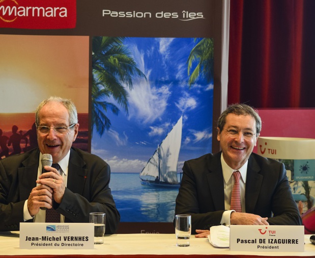 Pascal de Izaguirre - Président de TUI France et Jean Michel Verhnes - Président du Directoire d'ATB) - Credit photo copyright Guillaume Serpault - Aéroport Toulouse Blagnac