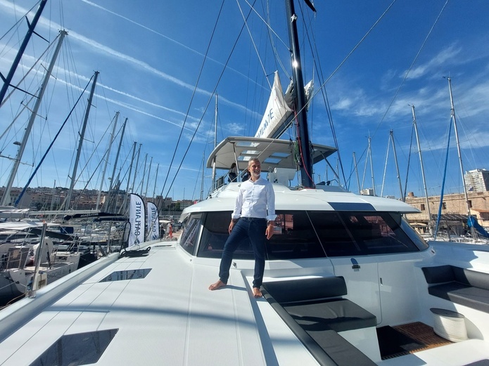 Hervé Bellaïche à bord du Catlante NEO - Photo : @Manon Morelli Hervé Bellaïche à bord du Catlante NEO - Photo : @Manon Morelli