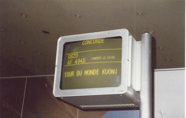 Le tour du monde en Concorde est bien affiché. Une première mondiale.