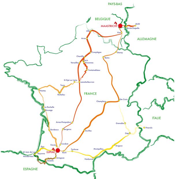Carte de la Route D'Artagnan