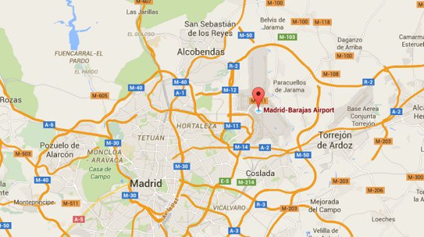 L'alerte générale a été déclenché à l'aéroport de Madrid-Barajas - DR : Google Maps