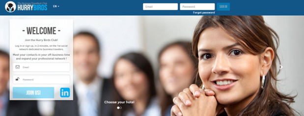 Les utilisateurs d'HurryBirds s'identifient via leur profil Linkedin - Capture d'écran