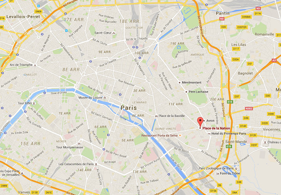 La mobilisation des VTC perturbe la circulation autour de la place de la Nation à Paris - DR : Google Maps La mobilisation des VTC perturbe la circulation autour de la place de la Nation à Paris - DR : Google Maps