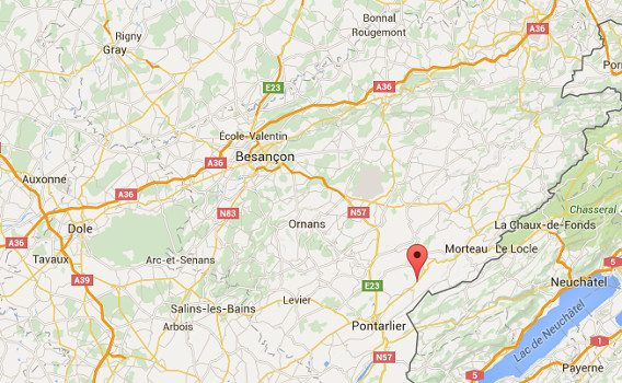 L'accident s'est produit à Montbenoit, dans le Doubs, au Sud-Est de Besançon - DR : Google Maps