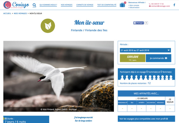 Coviago fait à la fois office d'agence de voyages et de rencontres - DR : Capture d'écran Coviago Coviago fait à la fois office d'agence de voyages et de rencontres - DR : Capture d'écran Coviago