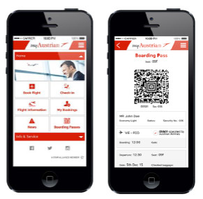 La nouvelle application mobile myAustrian d'Austrian Airlines - DR : Austrian Airlines