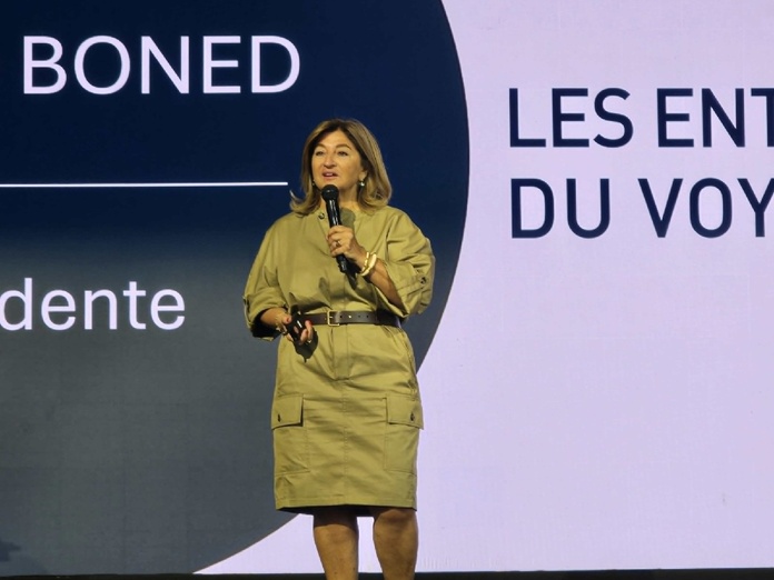 Valérie Boned, présidente des Entreprises du Voyage, lors de l'Assemblée générale ordinaire 2025 - Photo CE Valérie Boned, présidente des Entreprises du Voyage, lors de l'Assemblée générale ordinaire 2025 - Photo CE