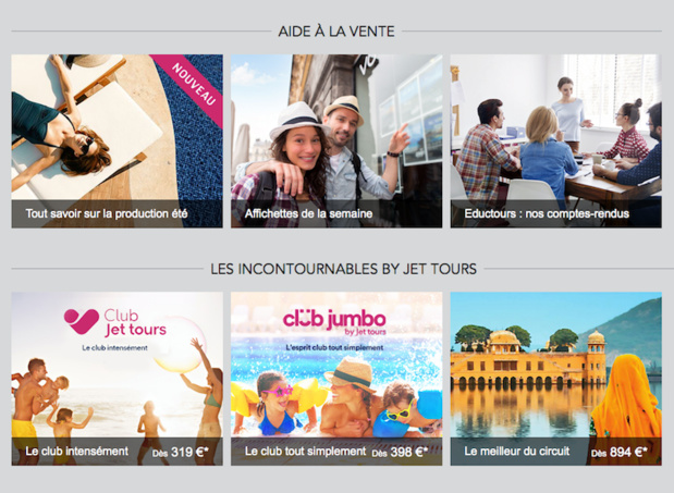 Des outils d'aide à la vente plus visibles et rapidement accessibles- (c) Jet Tours