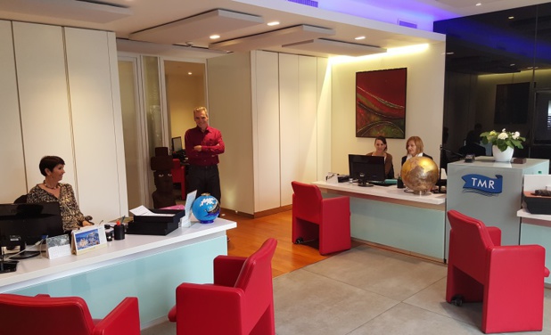 L'accueil de TMR, élégant et épuré - DR : A.B. L'accueil de TMR, élégant et épuré - DR : A.B.