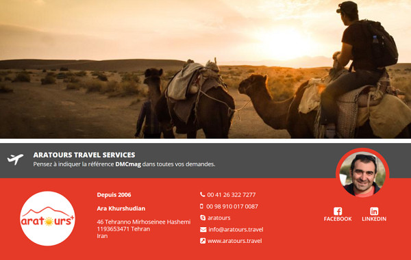 ARATOURS Travel Services est désormais référencé sur DMCMag.com - Capture d'écran ARATOURS Travel Services est désormais référencé sur DMCMag.com - Capture d'écran