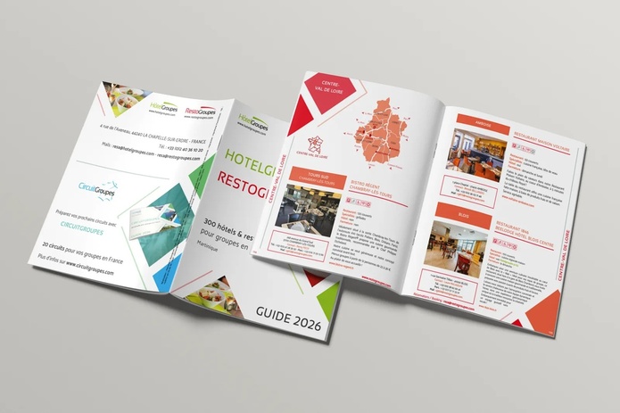 Chaque année, 7 000 exemplaires du guide annuel référent tous les adhérents à HotelGroupes et RestoGroupes sont édités.@Hotelgroupes Restogroupes (Quartet Conseil) Chaque année, 7 000 exemplaires du guide annuel référent tous les adhérents à HotelGroupes et RestoGroupes sont édités.@Hotelgroupes Restogroupes (Quartet Conseil)