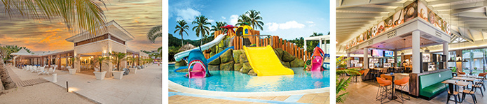 Les vastes terrasses des restaurants du Bahia Principe Grand El Portillo, son parc aquatique et Sports Bar © Bahia Principe Hotels & Resorts Les vastes terrasses des restaurants du Bahia Principe Grand El Portillo, son parc aquatique et Sports Bar © Bahia Principe Hotels & Resorts