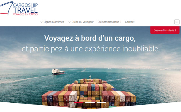 Le nouveau site de Voyade en Cargo, filiale de Ponant - Capture écran Le nouveau site de Voyade en Cargo, filiale de Ponant - Capture écran