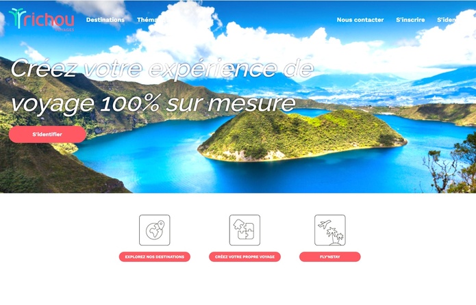 Sur le site Richou Voyages, une plateforme dédiée permet aux clients de concevoir leur voyage sur-mesure en toute autonomie - Capture écran Richou Voyage sur-mesure