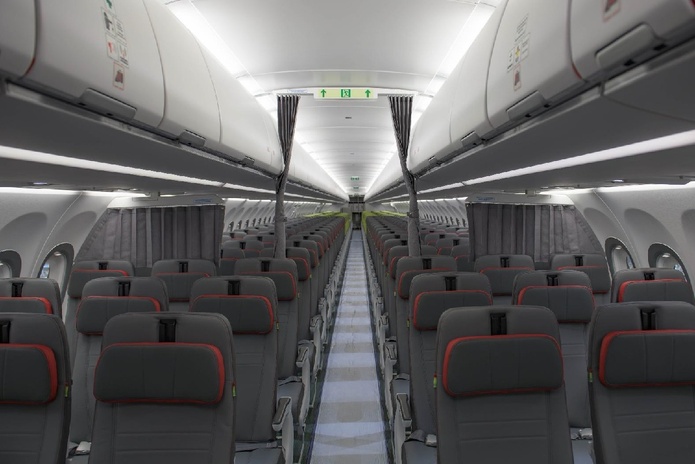 Les compartiments à bagages des nouvelles cabines Airspace offrent 37% de volume supplémentaire et permettent un rangement vertical des bagages - Photo : TAP Air Portugal