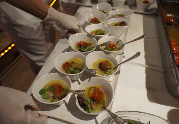 Les agents de voyages ont pu tester le menu de Gala élaboré par le Chef étoilé Bruno Barbieri - Photo CE