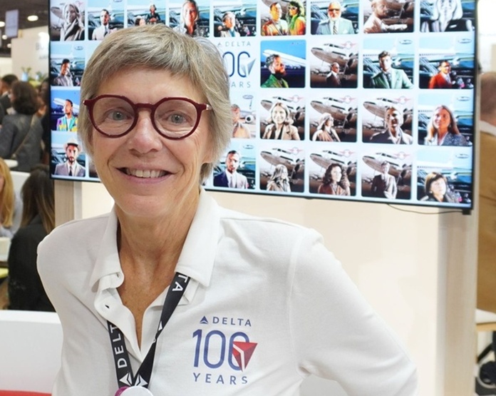 Béatrice de Rotalier sur le stand Delta lors du dernier salon IFTM. Photo : C.Hardin