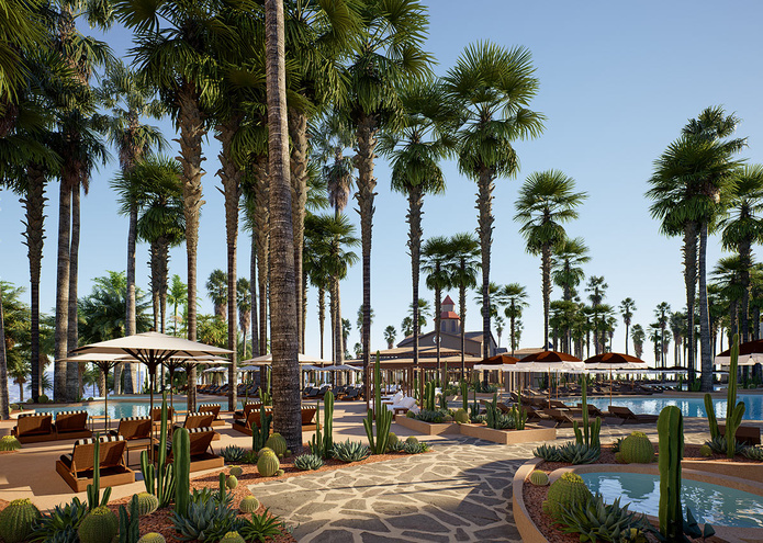 Vue des jardins du Bahia Principe Luxury Tenerife - Image de synthèse © Bahia Principe Hotels & Resorts