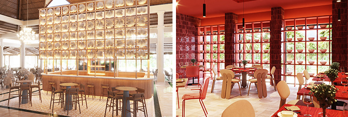 Un lobby bar convivial, ainsi que le nouveau restaurant à la carte mongole, Nomade, du Bahia Principe Grand Punta Cana - Images de synthèse © Bahia Principe Hotels & Resorts Un lobby bar convivial, ainsi que le nouveau restaurant à la carte mongole, Nomade, du Bahia Principe Grand Punta Cana - Images de synthèse © Bahia Principe Hotels & Resorts