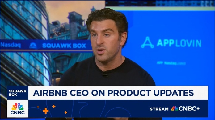 Brian Chesky d'Airbnb sur CNBC - Capture écran