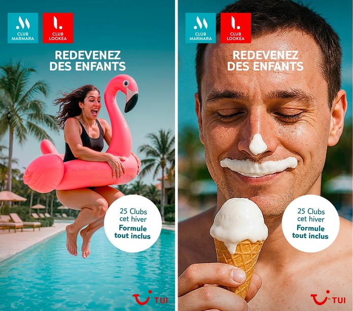 "No adult", campagne signée TUI et Brainsonic. Crédit : TUI France "No adult", campagne signée TUI et Brainsonic. Crédit : TUI France