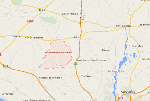 Pour la CGT de Vinci, l'aéroport de NOtre-Dame-des-Landes n'a pas lieu d'être - DR : Google Maps