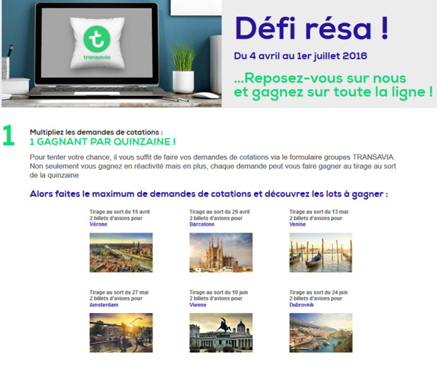 Transavia : Défi résa organisé par Transavia - DR